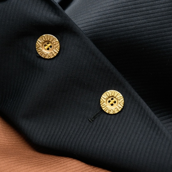 LOUIS FERAUD Rusty Bronze and Black Cotton Jacket Blazer US 14 Made in Germany - Picture 6 of 9